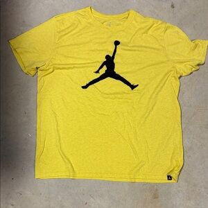 Jordan Yellow Tee with Black Jumpman Logo